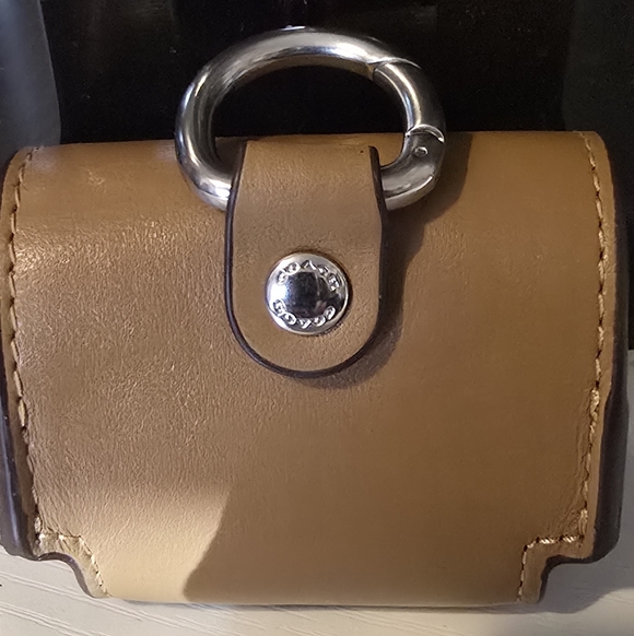 Coach Tan Leather Earbud Case - Picture 2 of 10